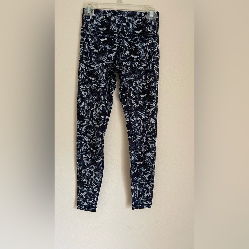 Lululemon Hi Rise Navy Floral Leggings
